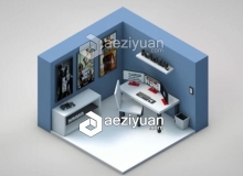 C4D等距桌椅制作视频教程Isometric Desk and Chair Cinema 4D Tutorial