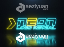 霓虹灯俱乐部闪烁发光LOGO标志片头AE模板 videohive Neon Logo